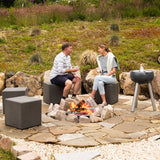 Dark Stone Cooler and 4 Cube Stool Set