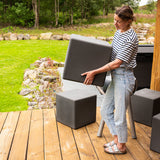 Dark Stone Cooler and 4 Cube Stool Set