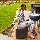 Dark Stone Cooler and 4 Cube Stool Set